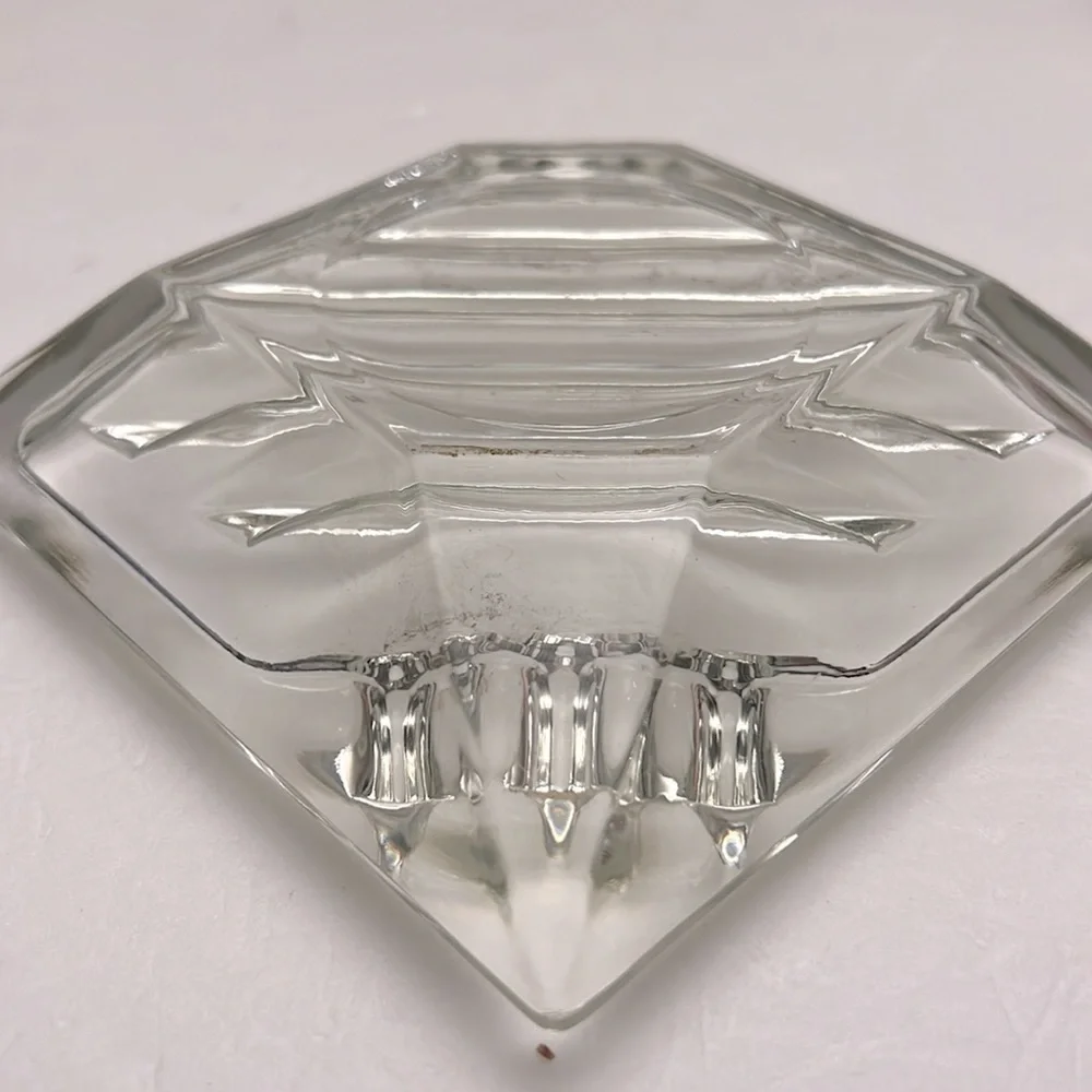 MCM Vintage Heavy Crystal Glass Ashtray
